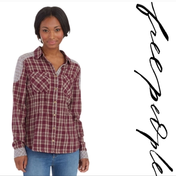 Free People'Catch Up with Me' Cotton Shirt - Picture 1 of 7